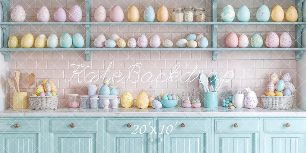 Kate Easter Kitchen Egg Shelf Pastel Backdrop Designed by Emetselch