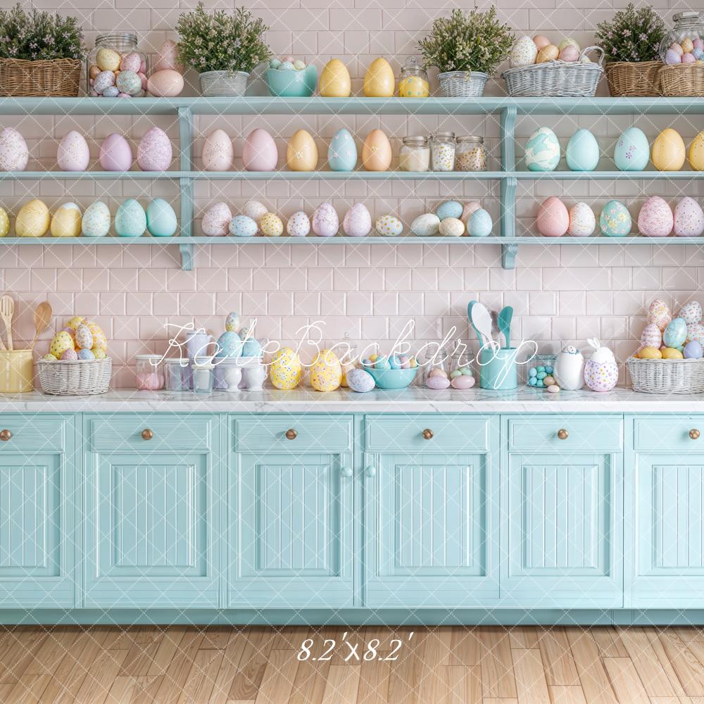 Kate Easter Kitchen Egg Shelf Pastel Backdrop Designed by Emetselch