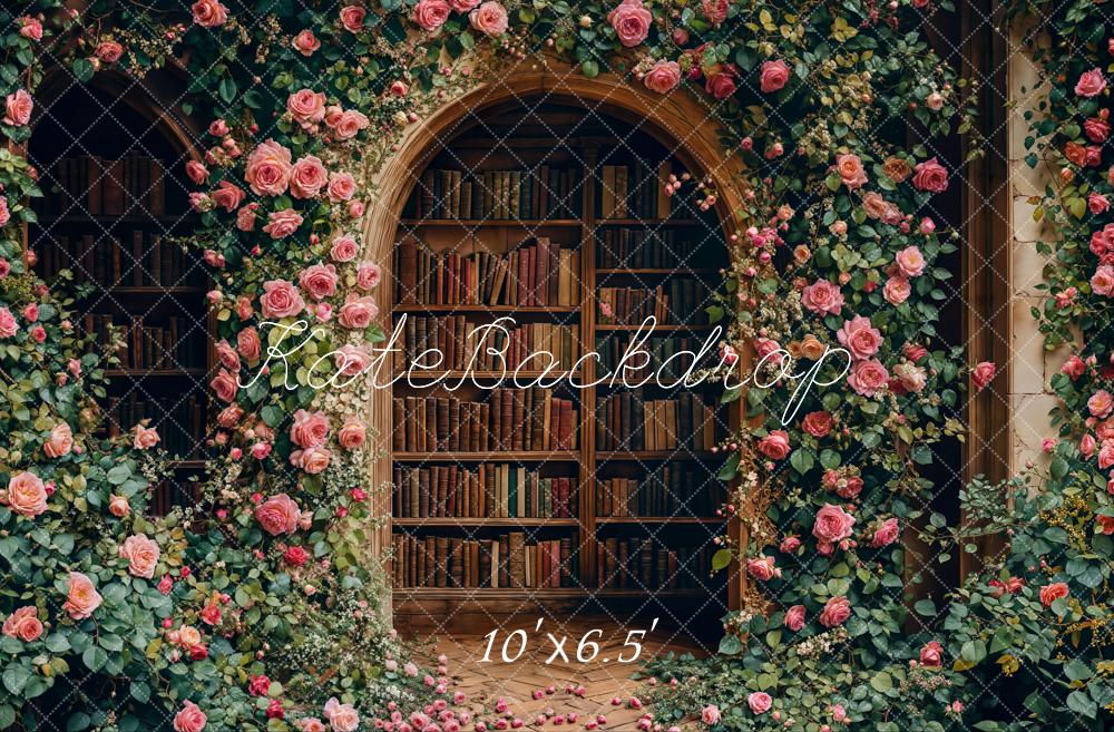 Kate Back To School Flower Arch Library Backdrop Designed by Emetselch