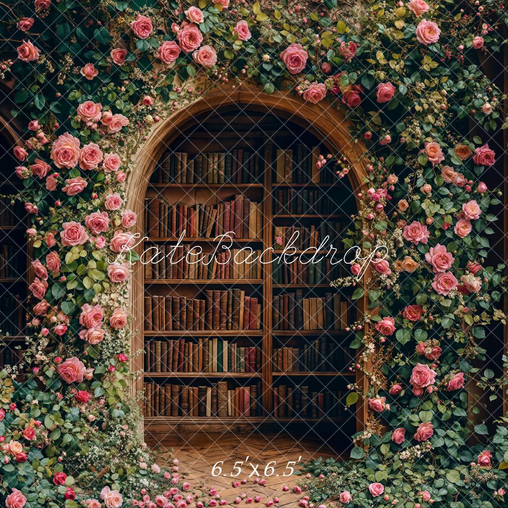 Kate Back To School Flower Arch Library Backdrop Designed by Emetselch