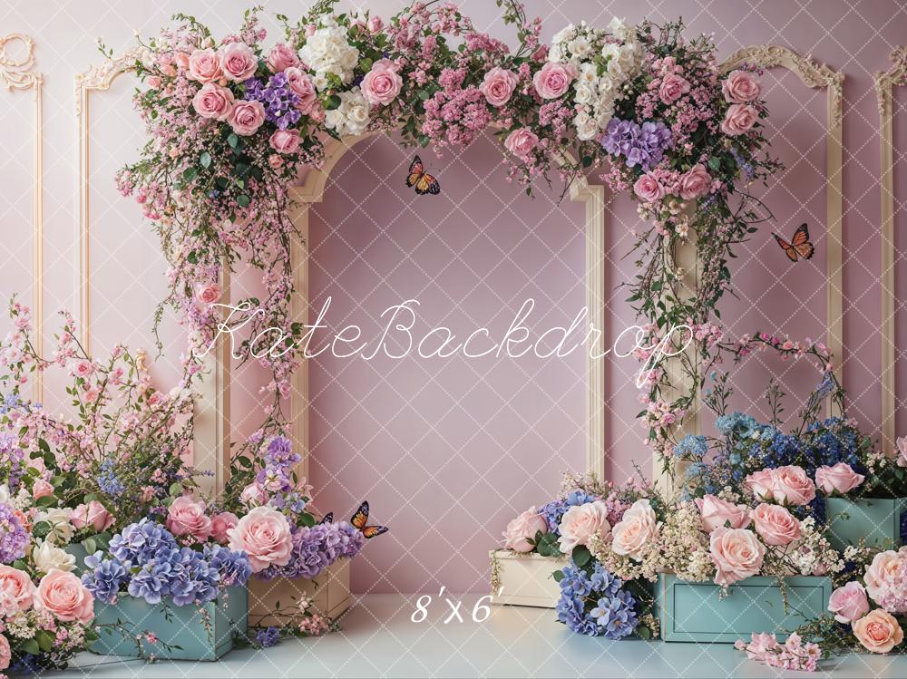 Kate Spring Cake Smash Floral Arch Backdrop Designed by Emetselch