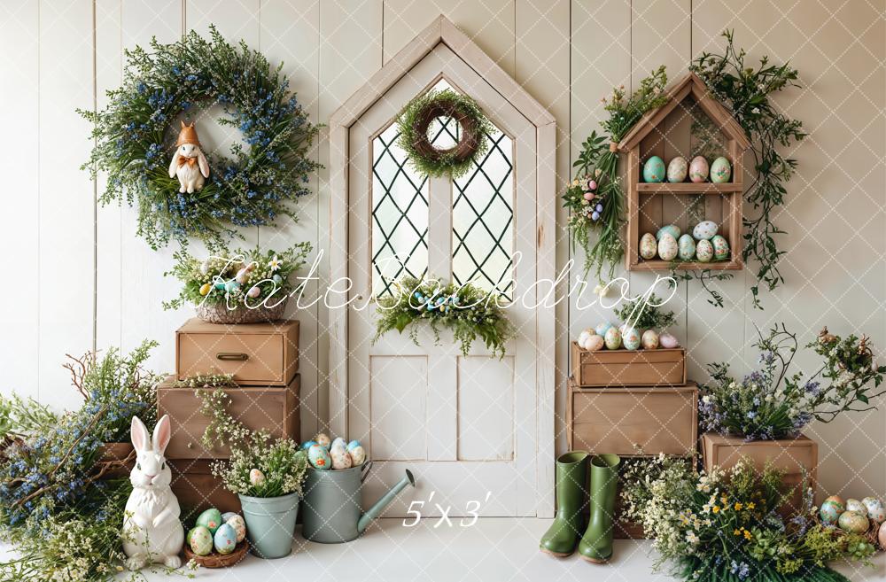 Kate Easter Bunny Spring Door Backdrop Designed by Emetselch