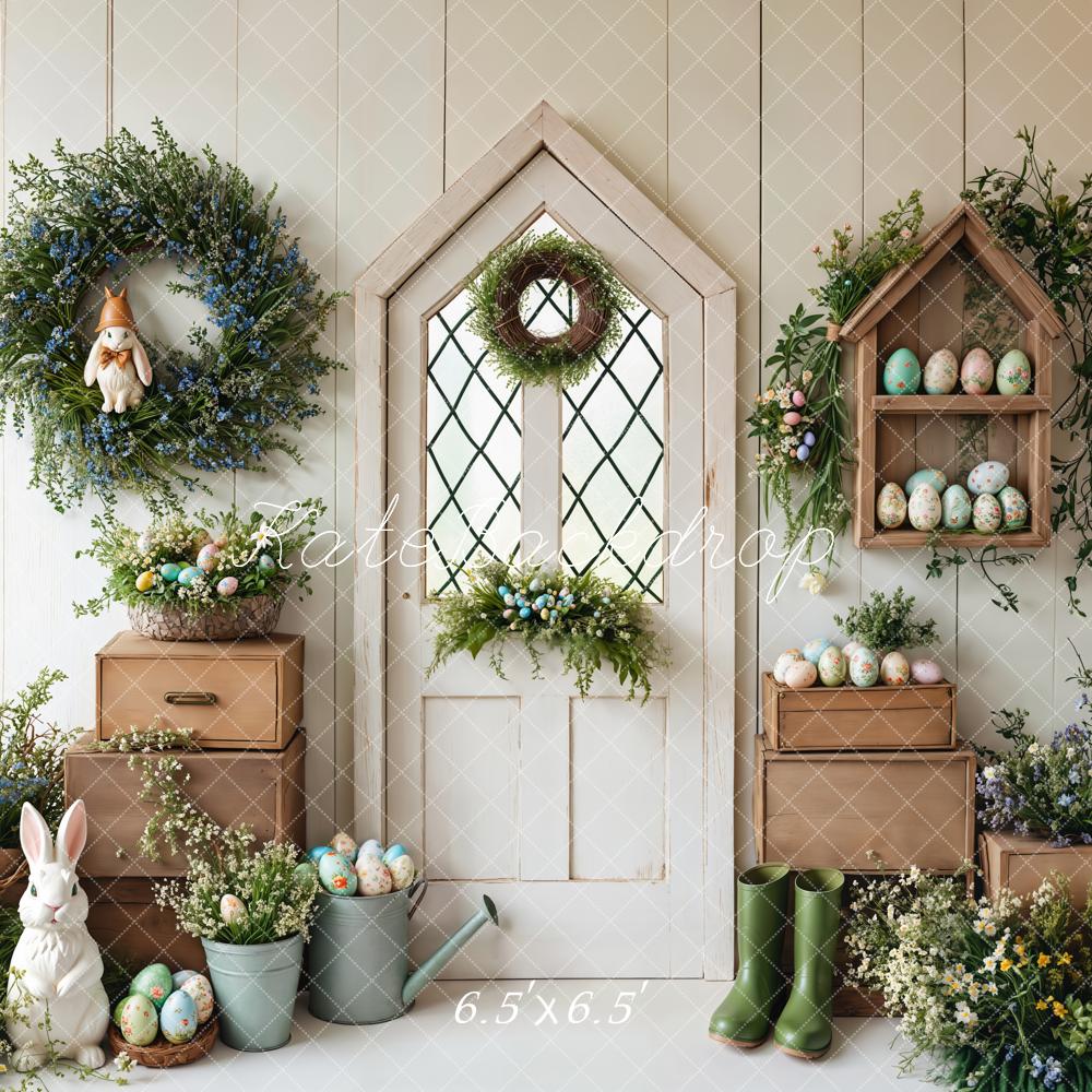 Kate Easter Bunny Spring Door Backdrop Designed by Emetselch