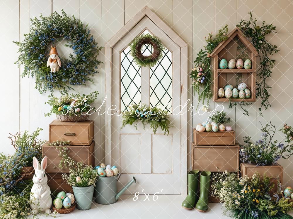 Kate Easter Bunny Spring Door Backdrop Designed by Emetselch