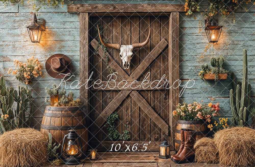 Kate Western Cowboy Barn Door Backdrop Designed by Emetselch