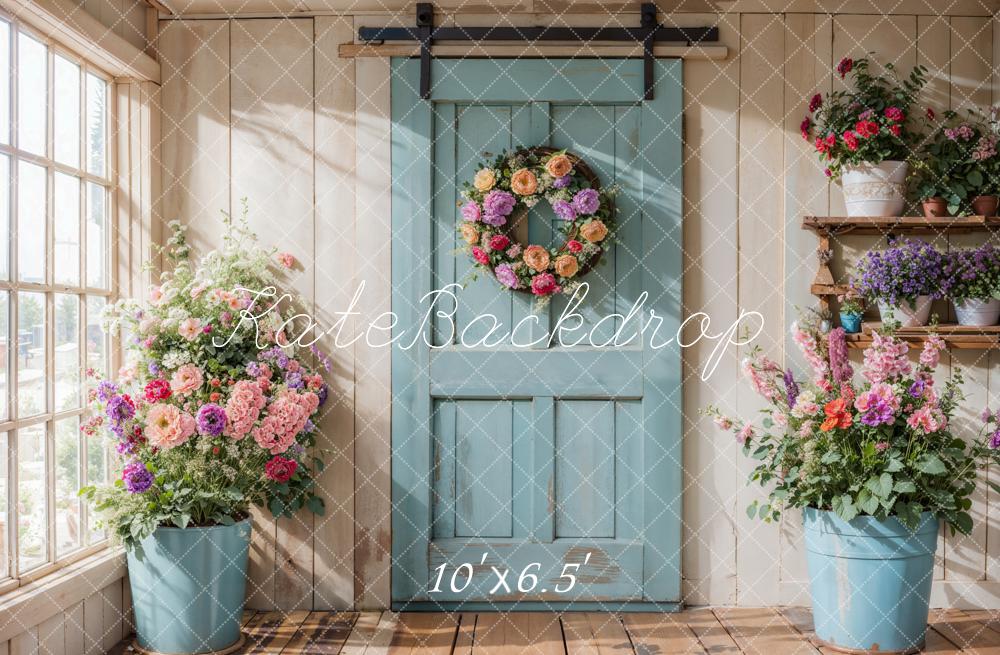 Kate Spring Floral Door Sunlight Backdrop Designed by Emetselch