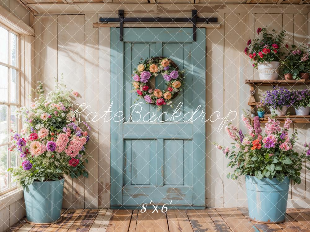 Kate Spring Floral Door Sunlight Backdrop Designed by Emetselch