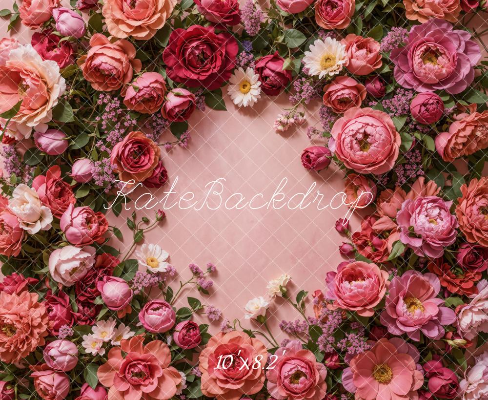 Kate Newborn Flower Arch Pink Floor Backdrop Designed by Emetselch