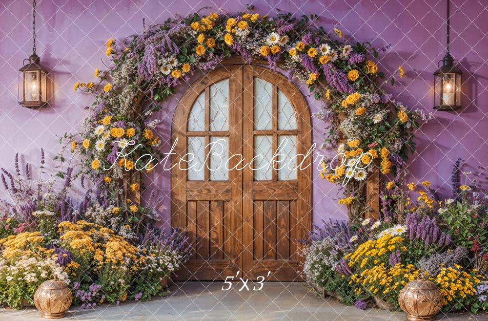 Kate Spring Flower Arch Purple Door Backdrop Designed by Emetselch