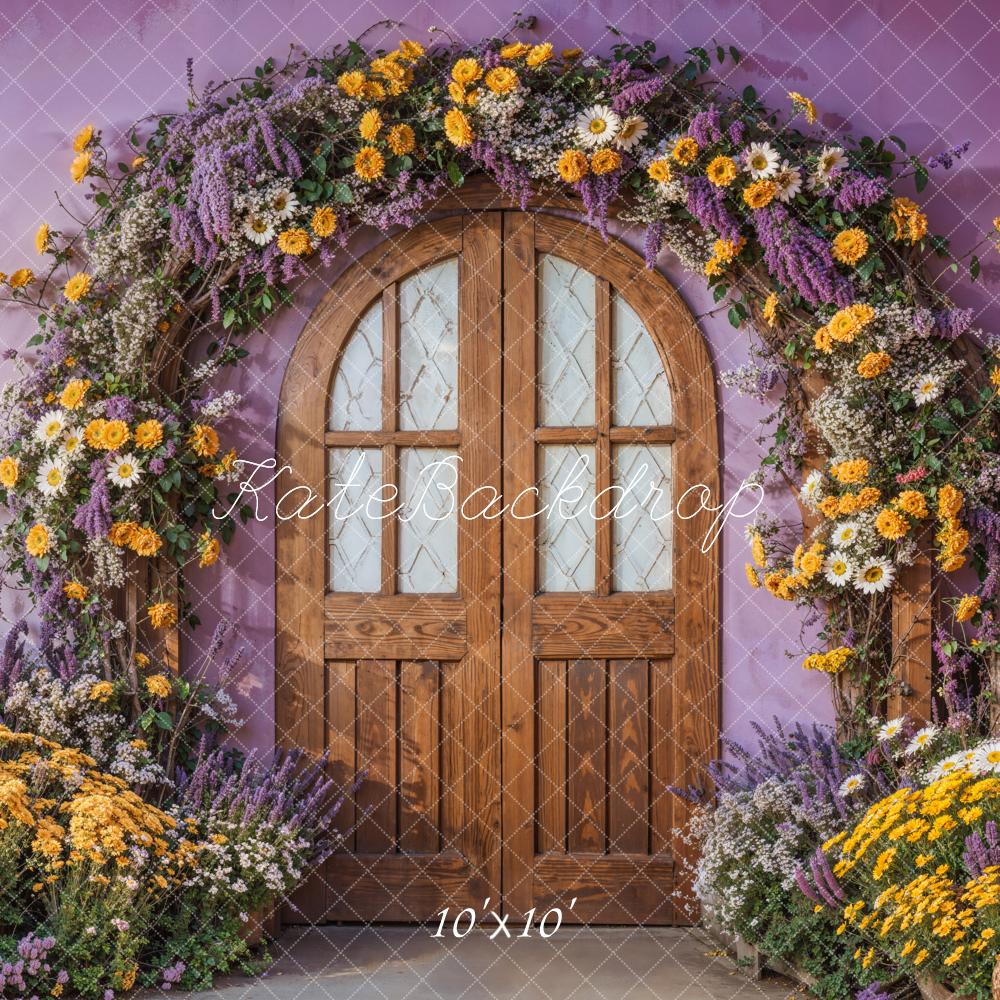 Kate Spring Flower Arch Purple Door Backdrop Designed by Emetselch