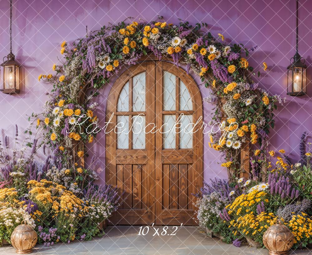 Kate Spring Flower Arch Purple Door Backdrop Designed by Emetselch