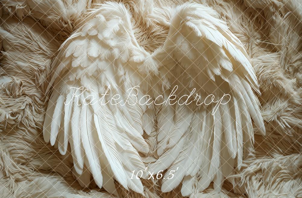 Kate Newborn Angel Wings Backdrop Feather Fur Rug Floor Designed by Emetselch