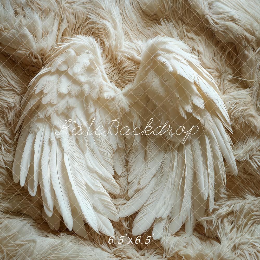 Kate Newborn Angel Wings Backdrop Feather Fur Rug Floor Designed by Emetselch