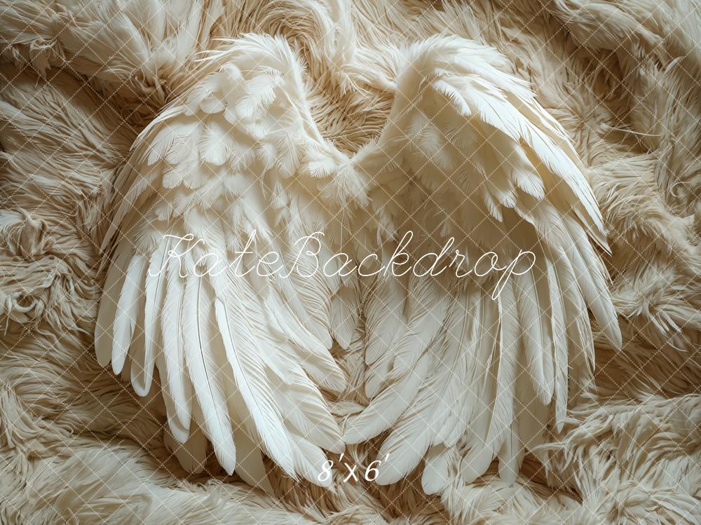 Kate Newborn Angel Wings Backdrop Feather Fur Rug Floor Designed by Emetselch