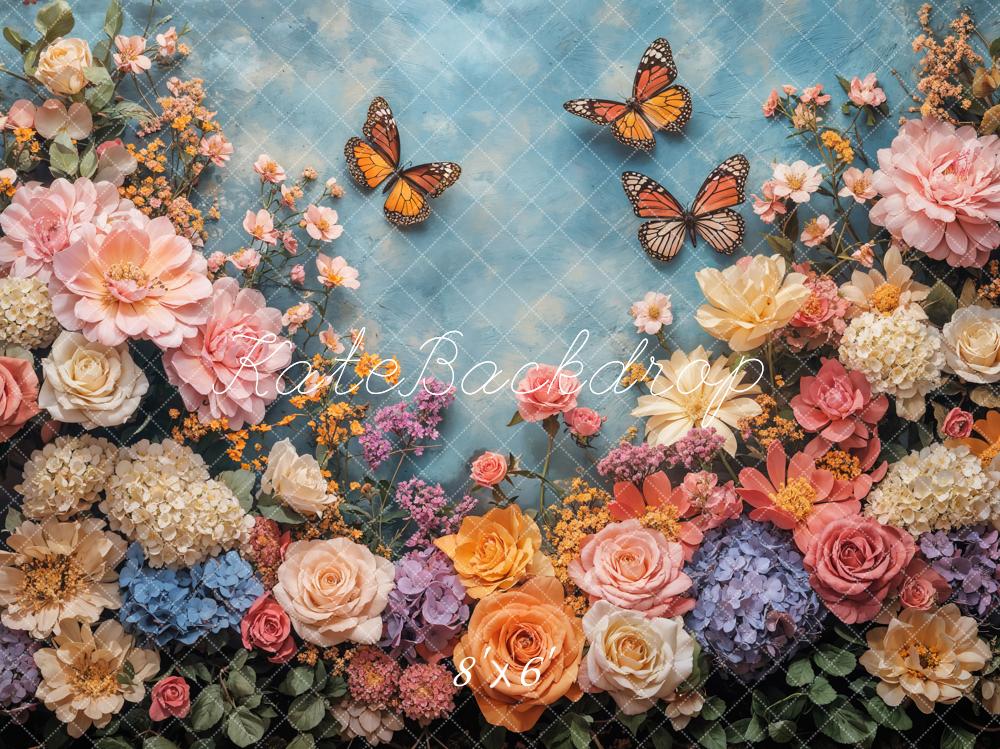 Kate Spring Floral Butterfly Backdrop Designed by Emetselch