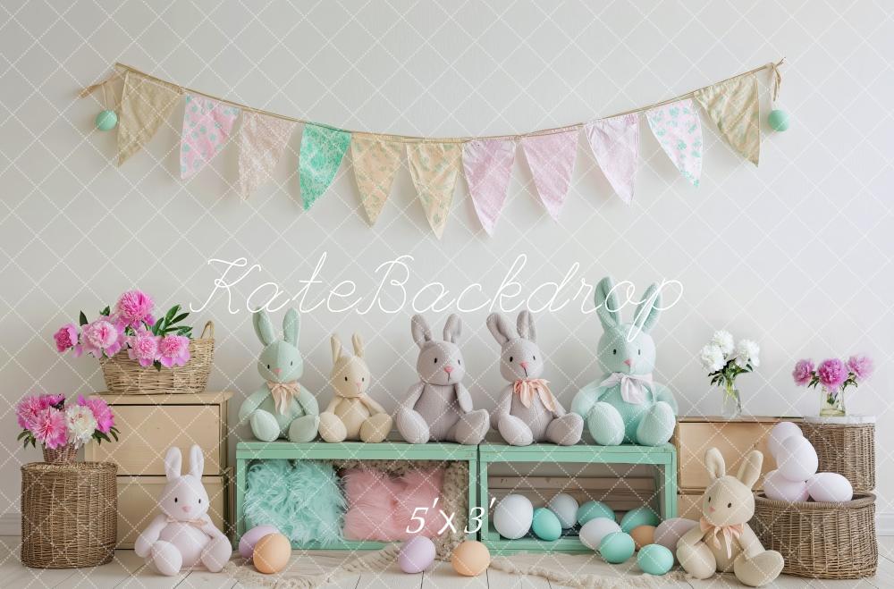 Kate Pastel Bunny Easter Backdrop Designed by Patty Roberts