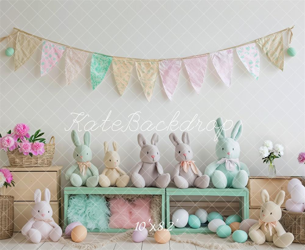 Kate Pastel Bunny Easter Backdrop Designed by Patty Roberts