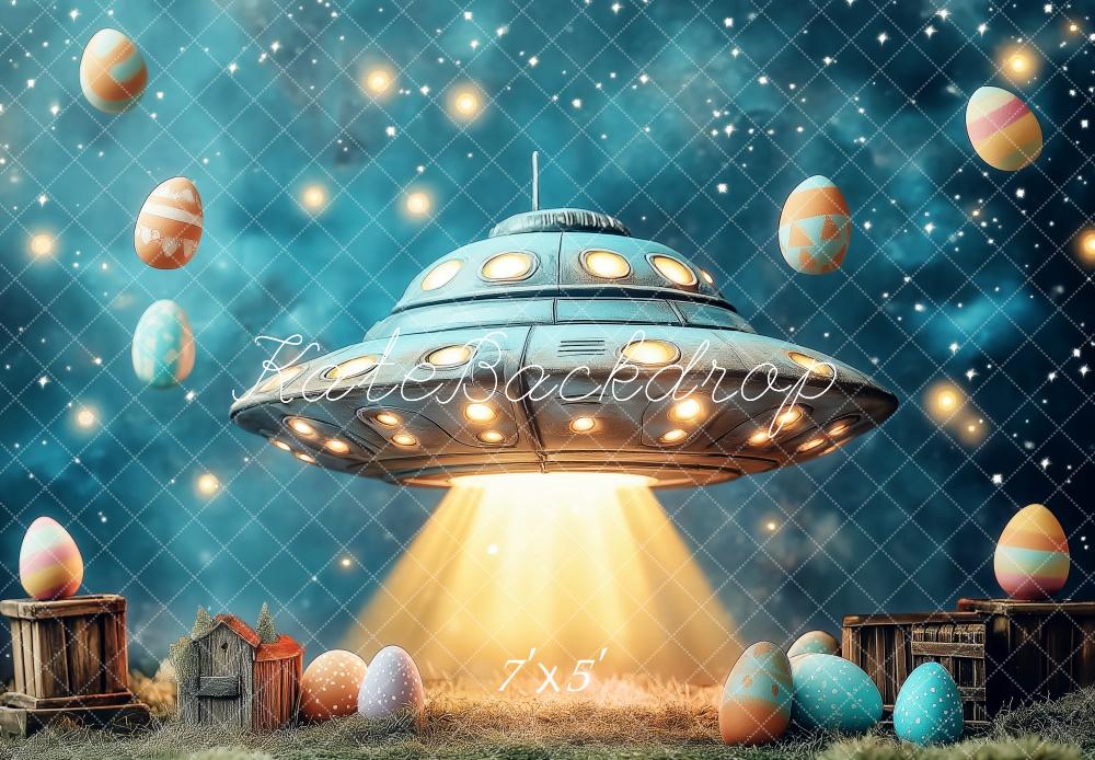 Kate Retro UFO Easter Backdrop Designed by Patty Roberts