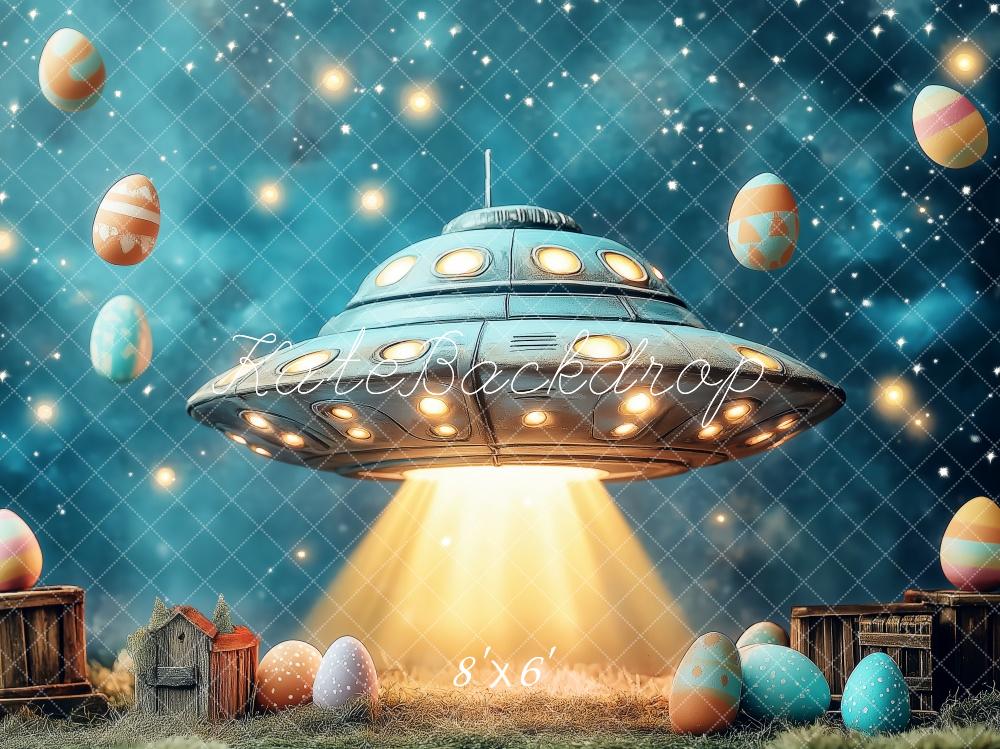 Kate Retro UFO Easter Backdrop Designed by Patty Roberts