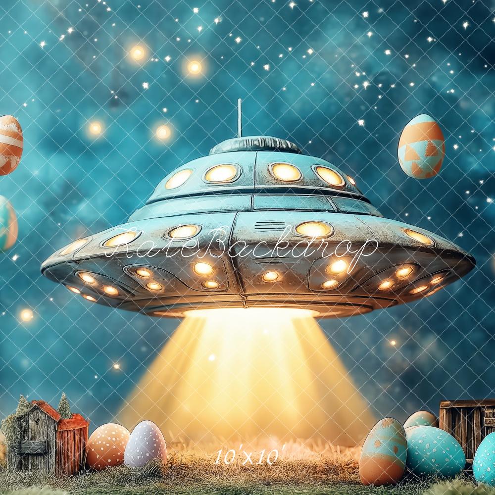 Kate Retro UFO Easter Backdrop Designed by Patty Roberts