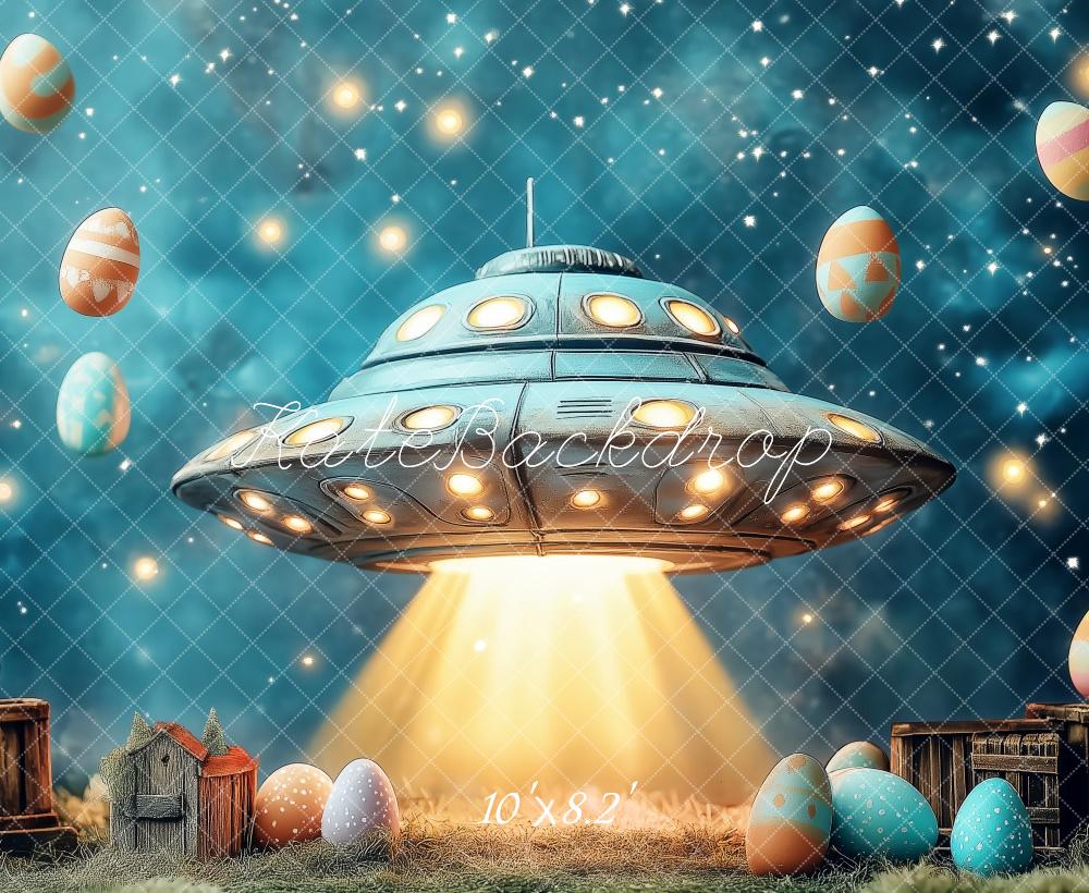 Kate Retro UFO Easter Backdrop Designed by Patty Roberts