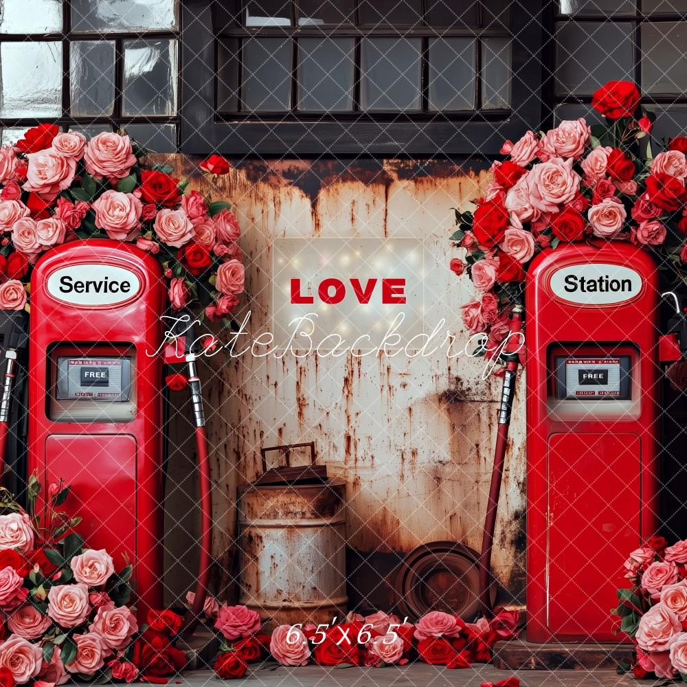 Kate Valentine’s Day Gas Station Backdrop Designed by Patty Roberts