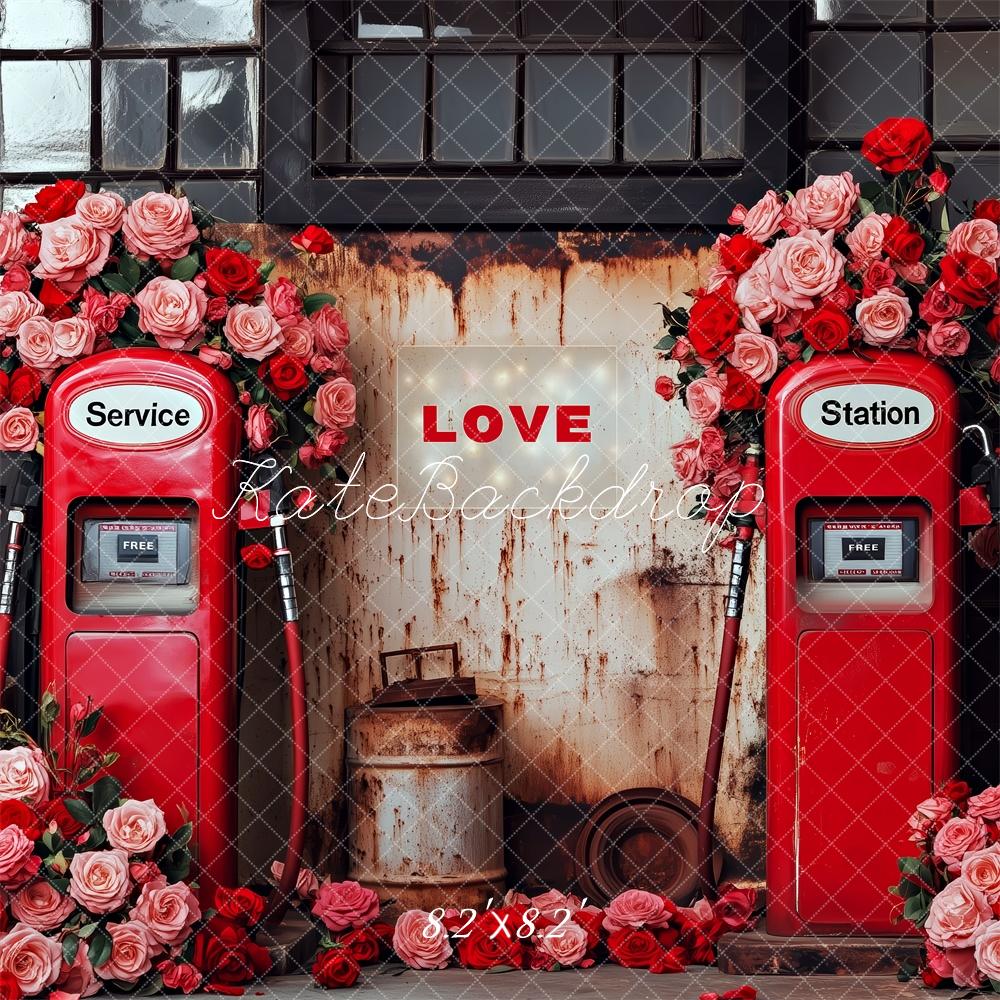 Kate Valentine’s Day Gas Station Backdrop Designed by Patty Roberts