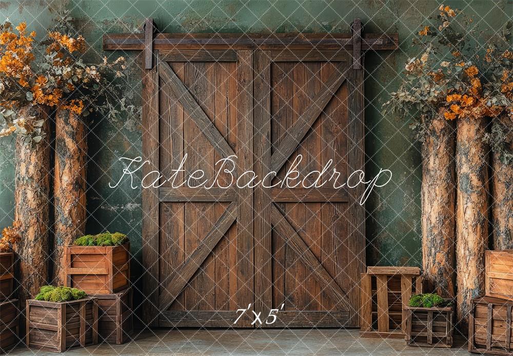 Kate Rustic Wood Barn Doors Backdrop Designed by Mini MakeBelieve