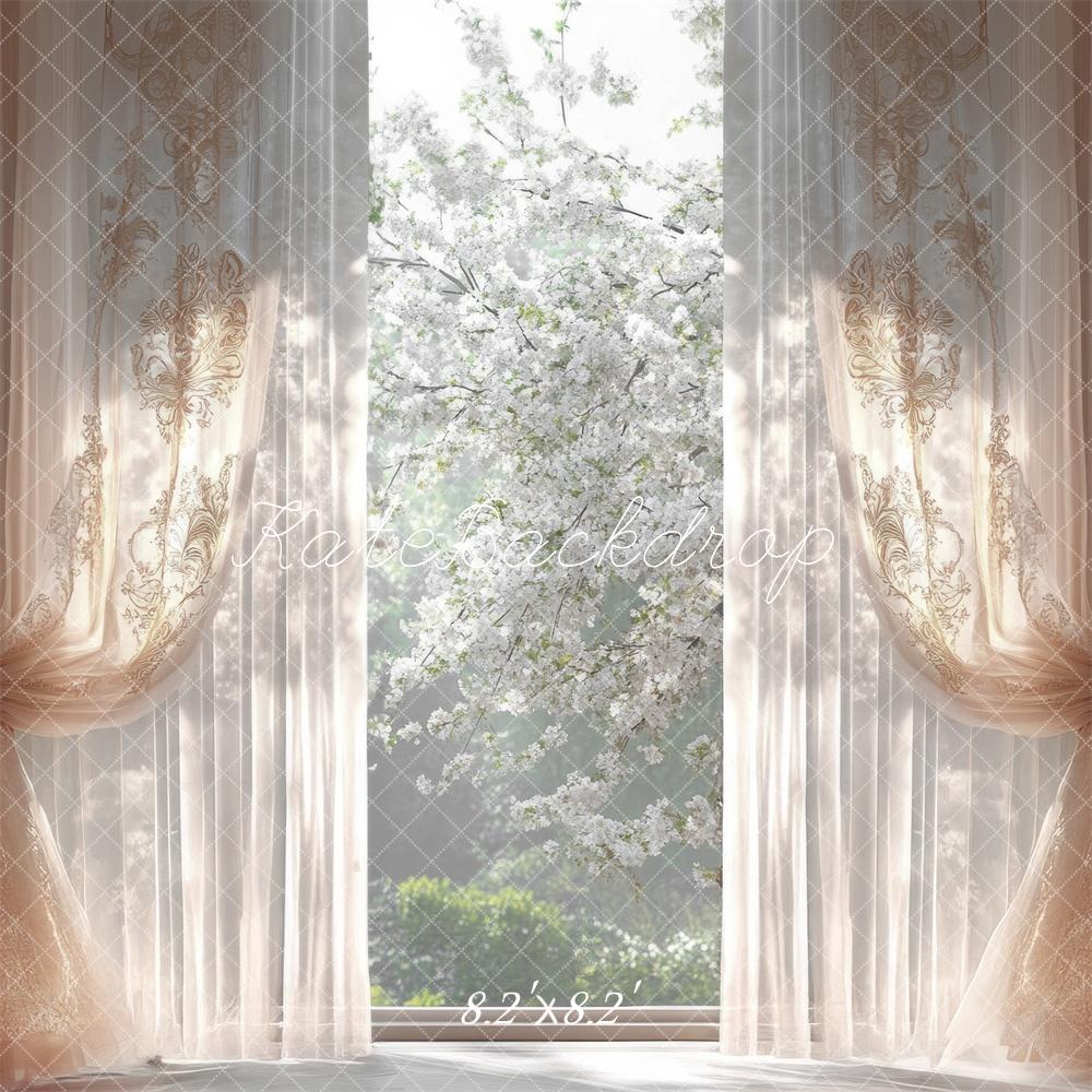 Kate Spring Elegant Window Curtain Backdrop Designed by Mini MakeBelieve