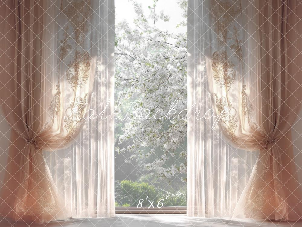 Kate Spring Elegant Window Curtain Backdrop Designed by Mini MakeBelieve