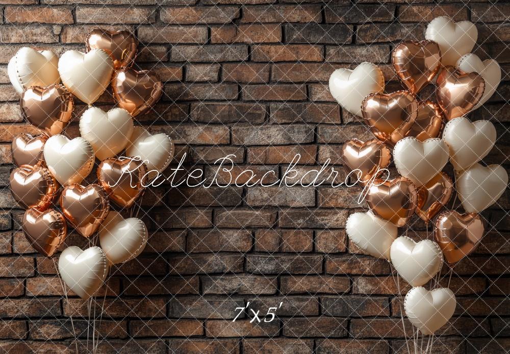 Kate Valentine's Day Brown Balloons Backdrop Designed by Mini MakeBelieve