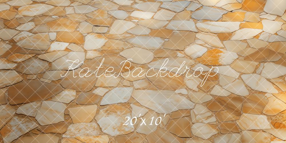 Kate Yellow Brown Stone mosaic Backdrop Designed by Kate Image