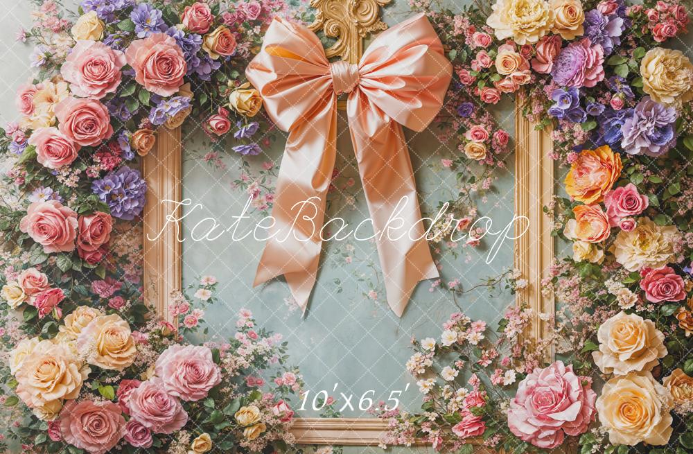 Kate Flowers in Bloom Bow Backdrop Designed by Emetselch