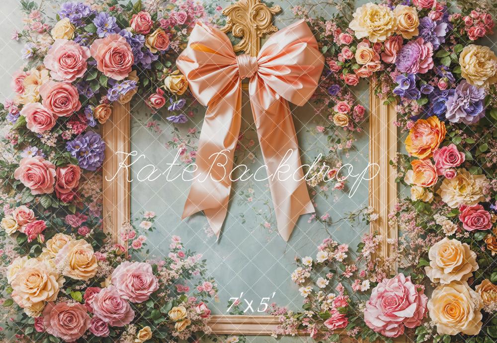 Kate Flowers in Bloom Bow Backdrop Designed by Emetselch