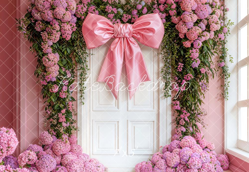 Kate Spring Backdrop Pink Bow Hydrangea Designed by Emetselch