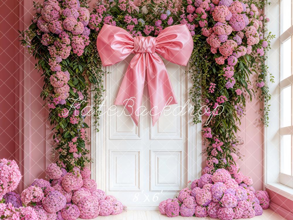 Kate Spring Backdrop Pink Bow Hydrangea Designed by Emetselch