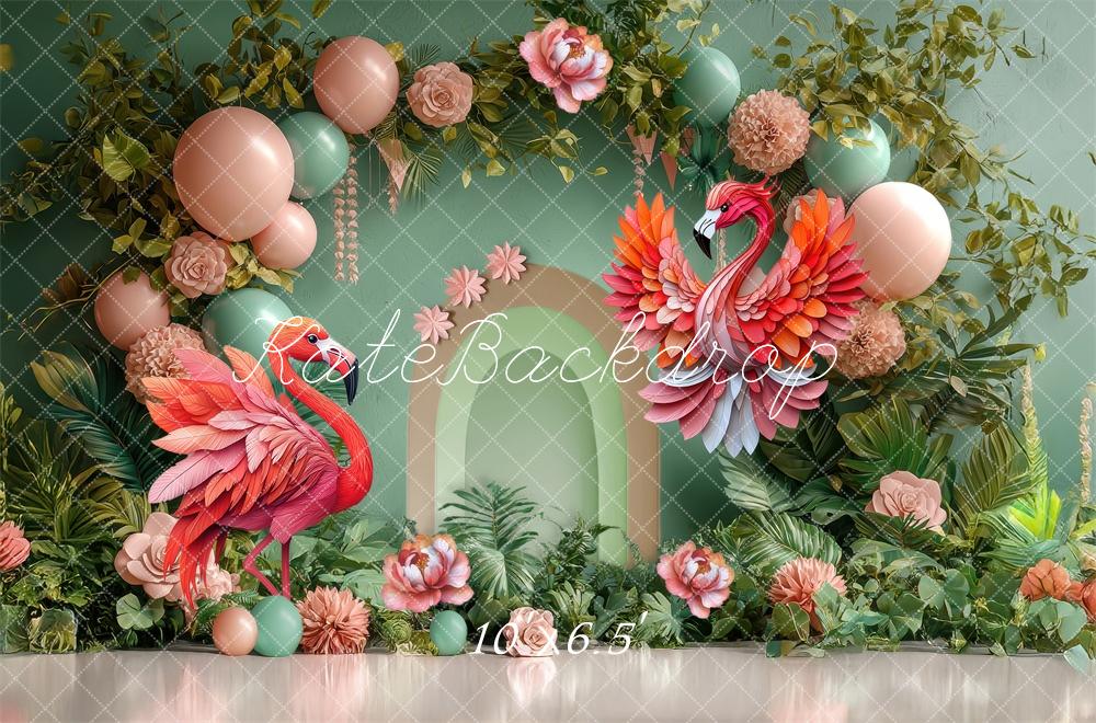 Kate Flamingo Party Backdrop Cake Smash Designed by Laura Bybee