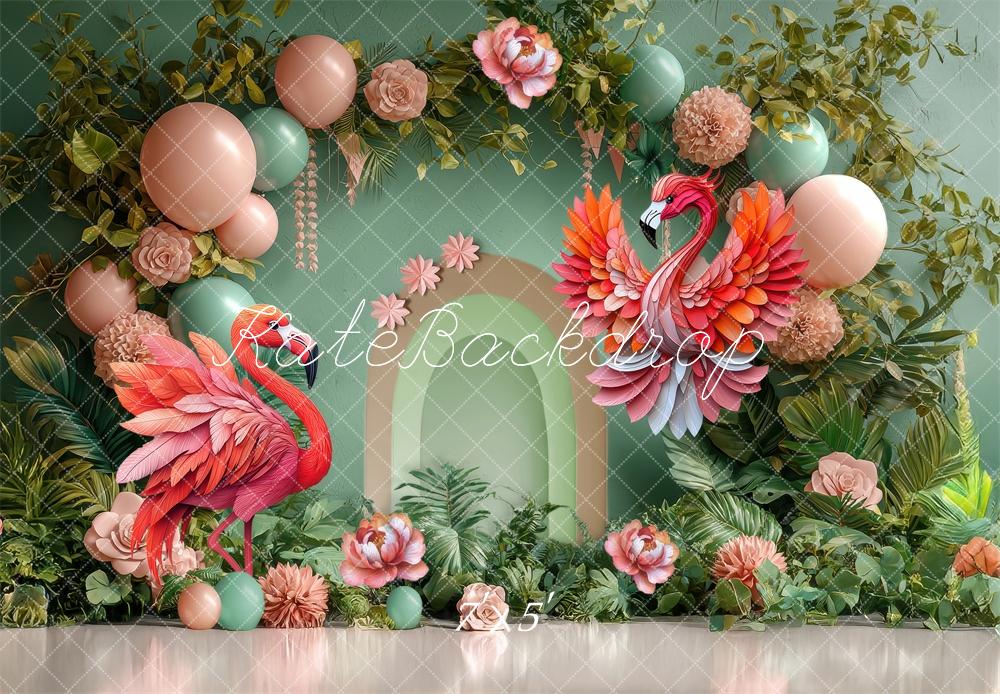 Kate Flamingo Party Backdrop Cake Smash Designed by Laura Bybee