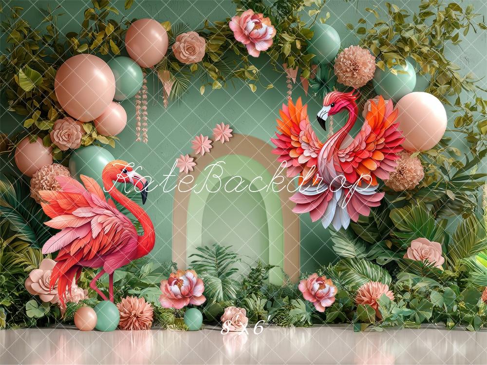 Kate Flamingo Party Backdrop Cake Smash Designed by Laura Bybee