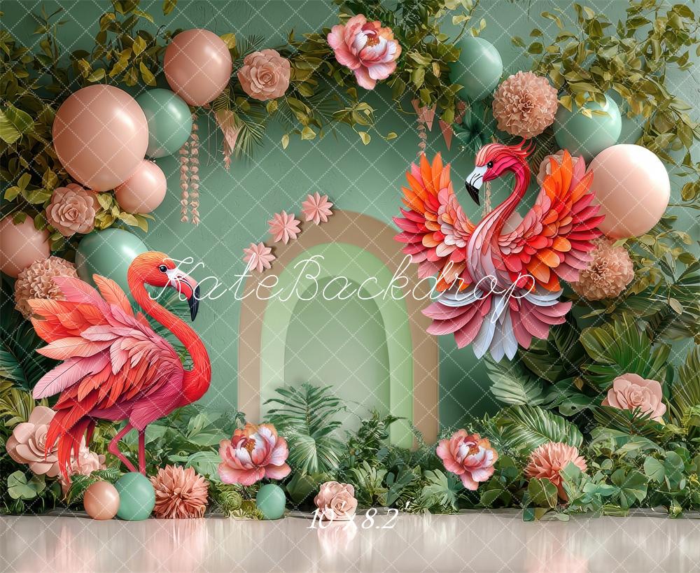 Kate Flamingo Party Backdrop Cake Smash Designed by Laura Bybee