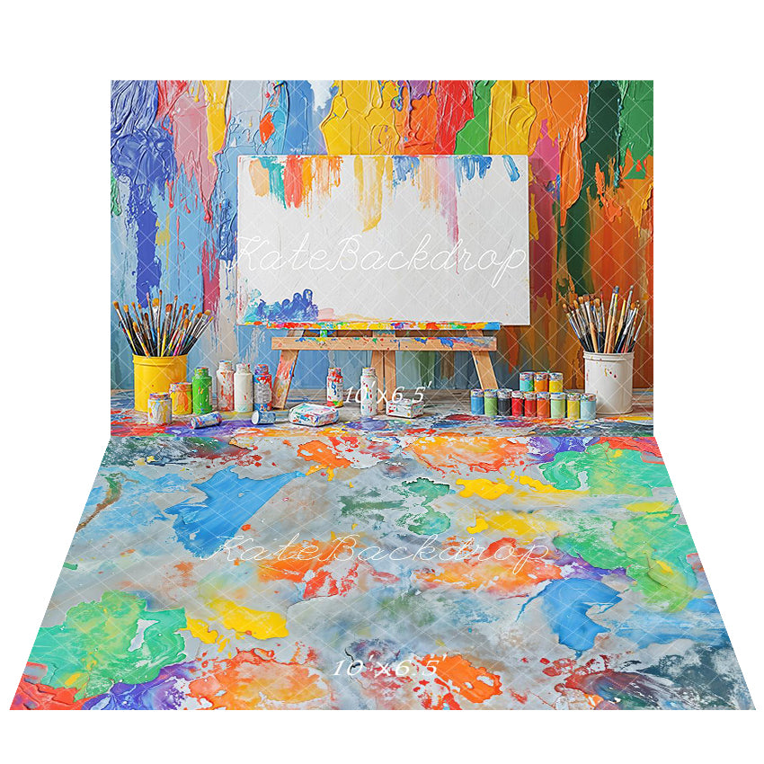 Kate Fine Art Oil Painting Backdrop+Color Abstract Floor Backdrop