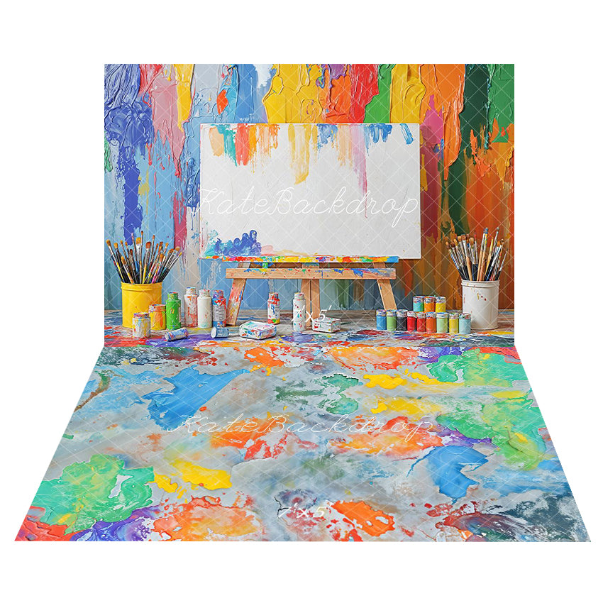 Kate Fine Art Oil Painting Backdrop+Color Abstract Floor Backdrop