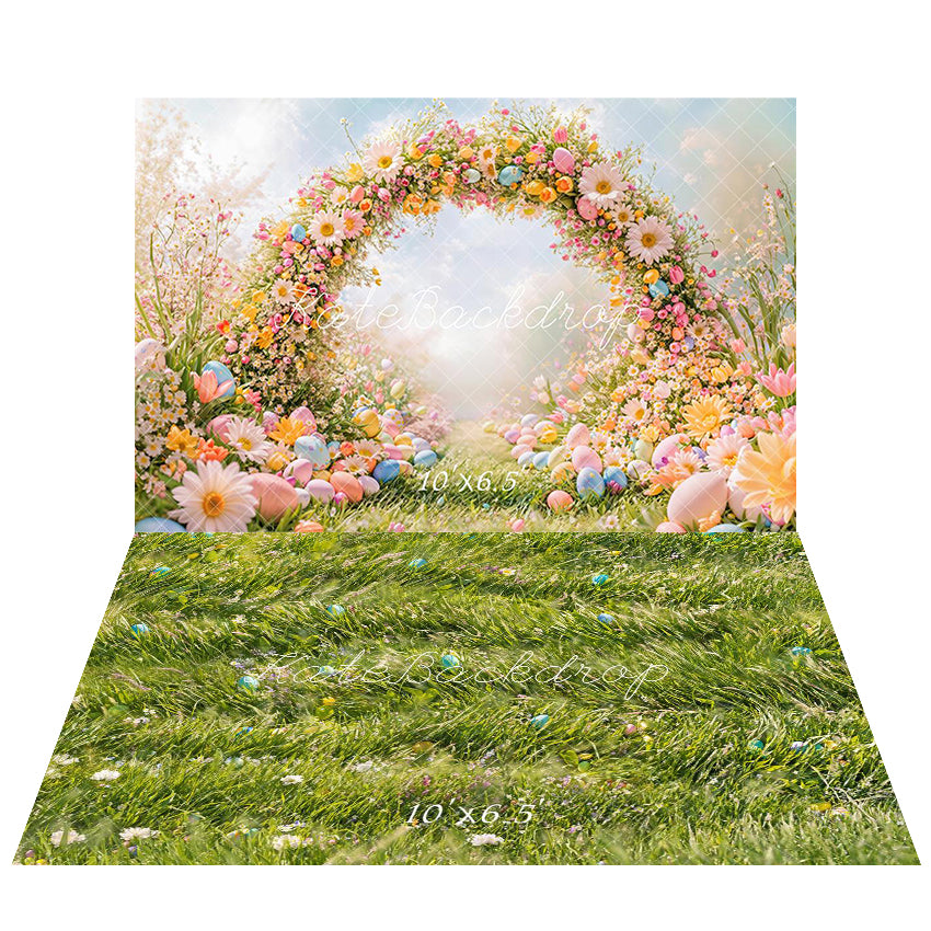 Kate Easter Flower Arch Backdrop+Meadow Backdrop