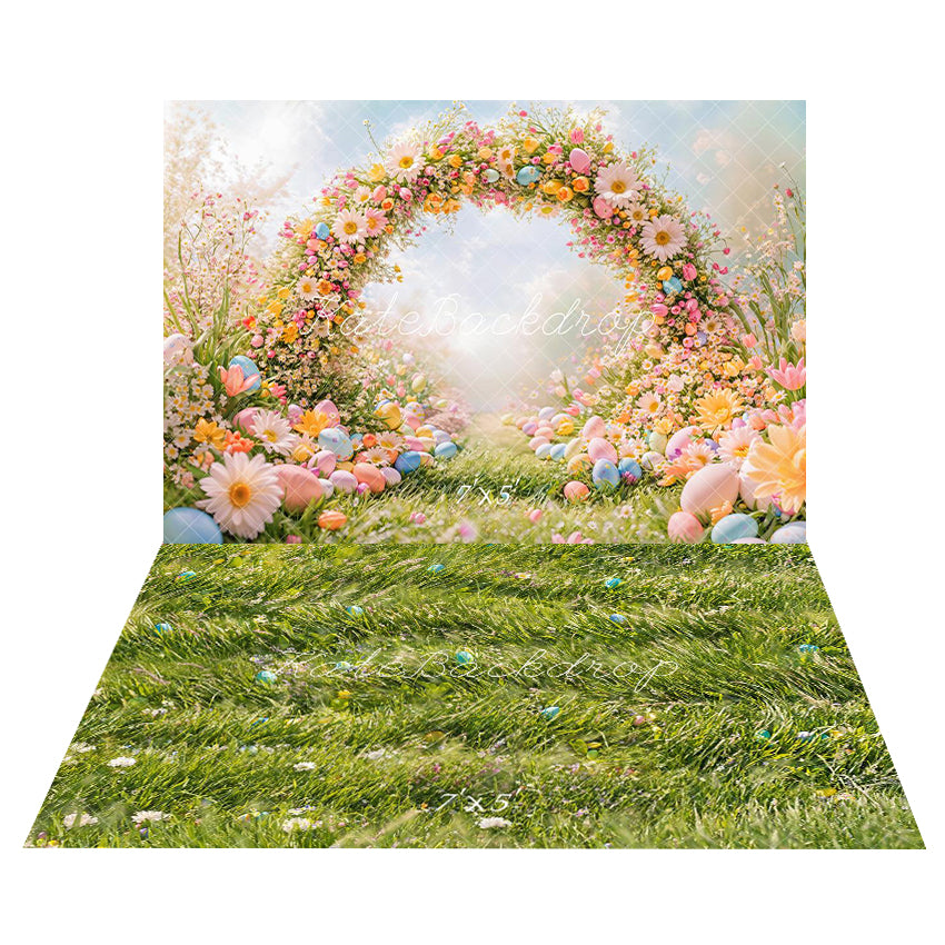 Kate Easter Flower Arch Backdrop+Meadow Backdrop