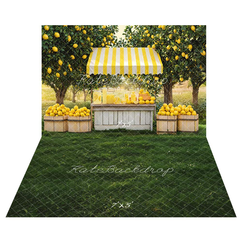 Kate Lemon Stand Orchard Backdrop+Green Grass Floor Backdrop