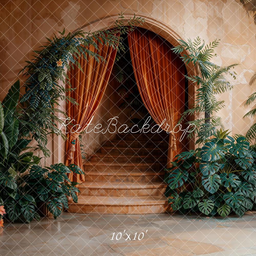 Kate Arch Cascading Stairs Plants Backdrop Designed by Emetselch