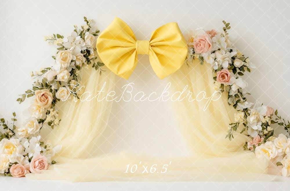 Kate Elegant Yellow Bow Backdrop Designed by Patty Roberts