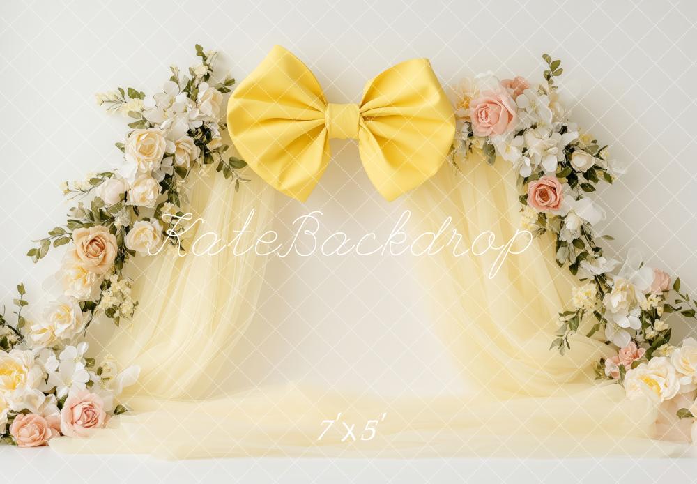 Kate Elegant Yellow Bow Backdrop Designed by Patty Roberts