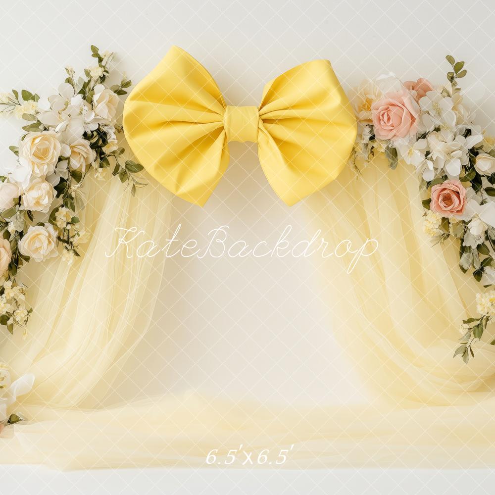 Kate Elegant Yellow Bow Backdrop Designed by Patty Roberts