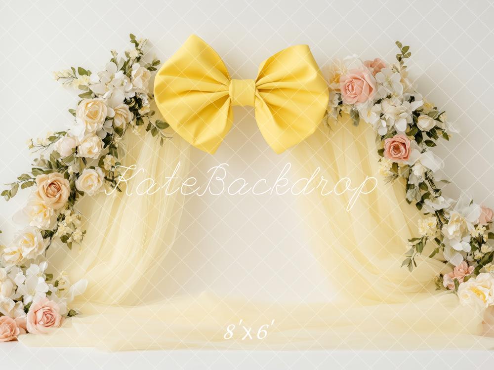 Kate Elegant Yellow Bow Backdrop Designed by Patty Roberts